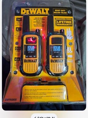 DeWALT Heavy Duty Walkie-Talkie Pair in Yellow and Black